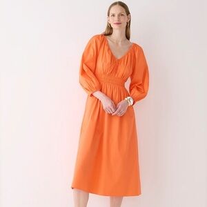 J Crew Orange Midi Dress